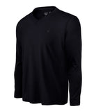 Basic LS Vneck Black (Tone on Tone)